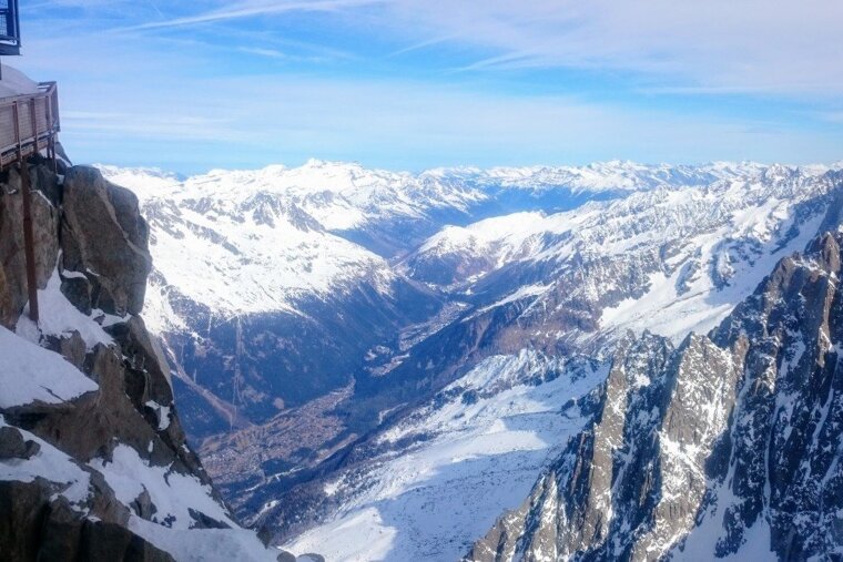 View down the valley to the Swiss border