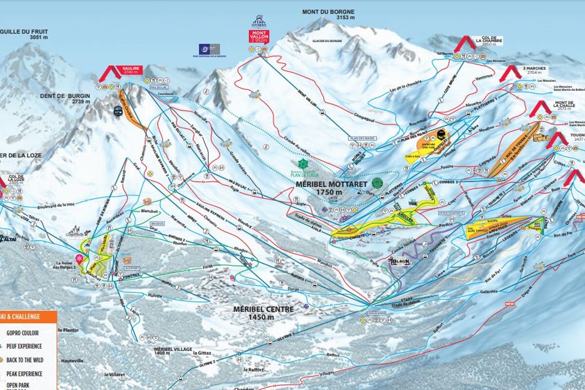 The Three Valleys Ski Map Maps Of Meribel | Seemeribel.com