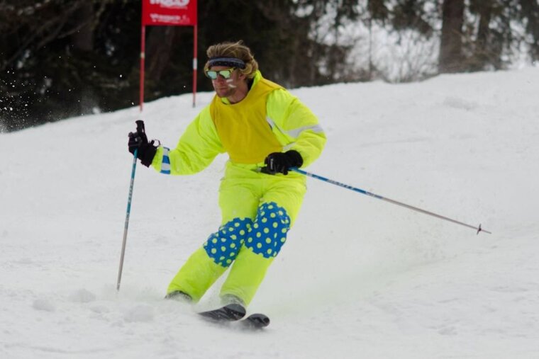 Styling it out down the moguls