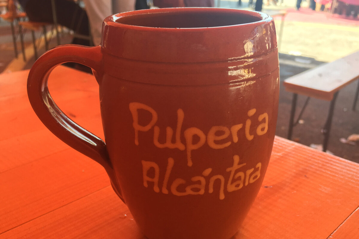 ceramic mug at Capdepera Medieval fair in mallorca