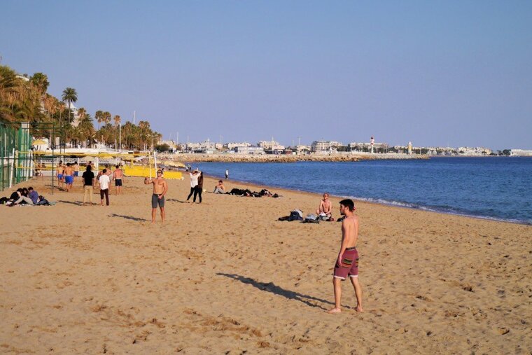 Beach volleyball on the Cannes beaches