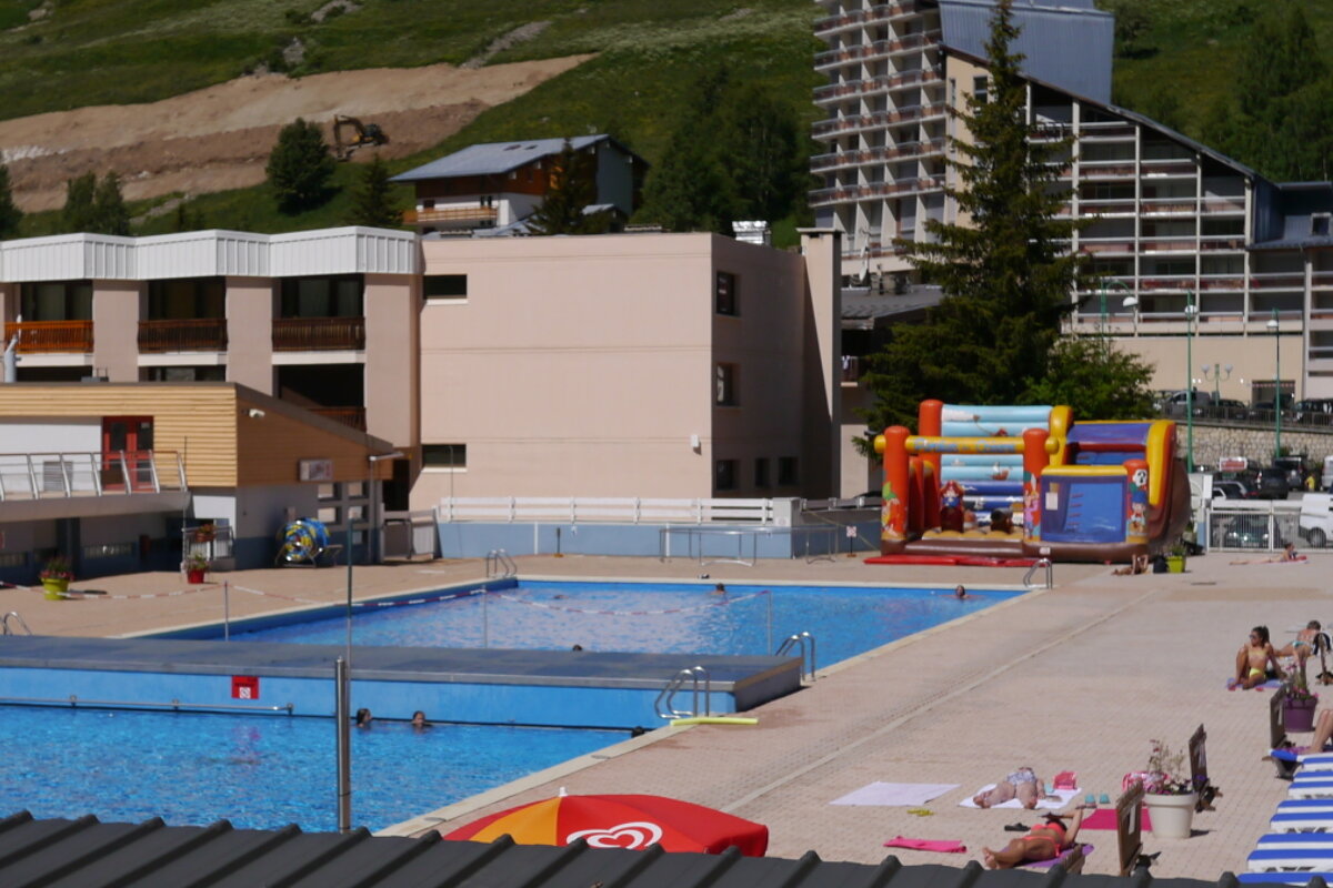 an outdoor swimming pool