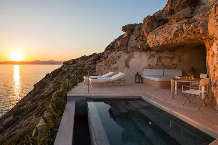 The terrace at the hotel