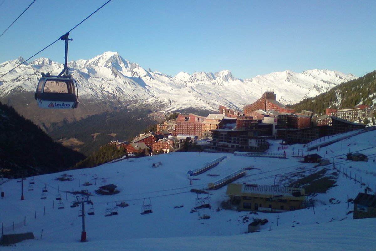 a vie of a ski area early season