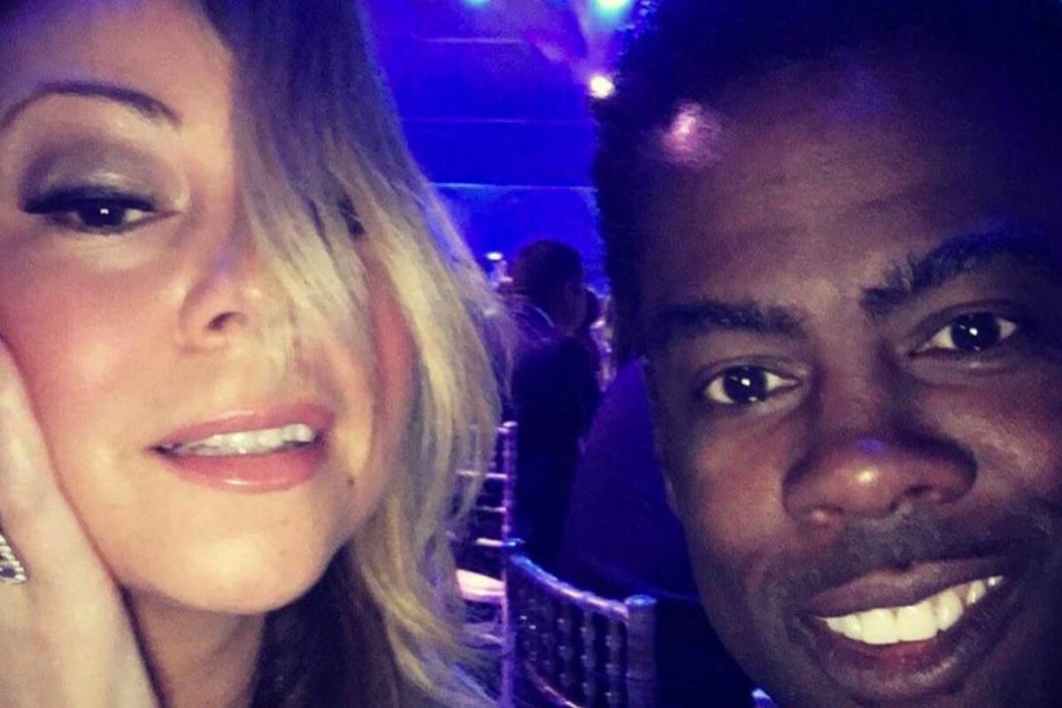 Mariah carey and chris rock at the leo dicaprio foundation gala in st tropex 2016