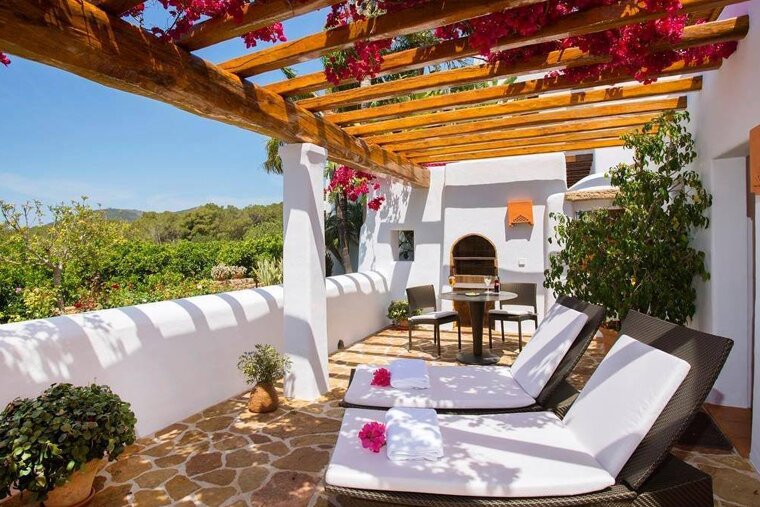 The terrace at the hotel