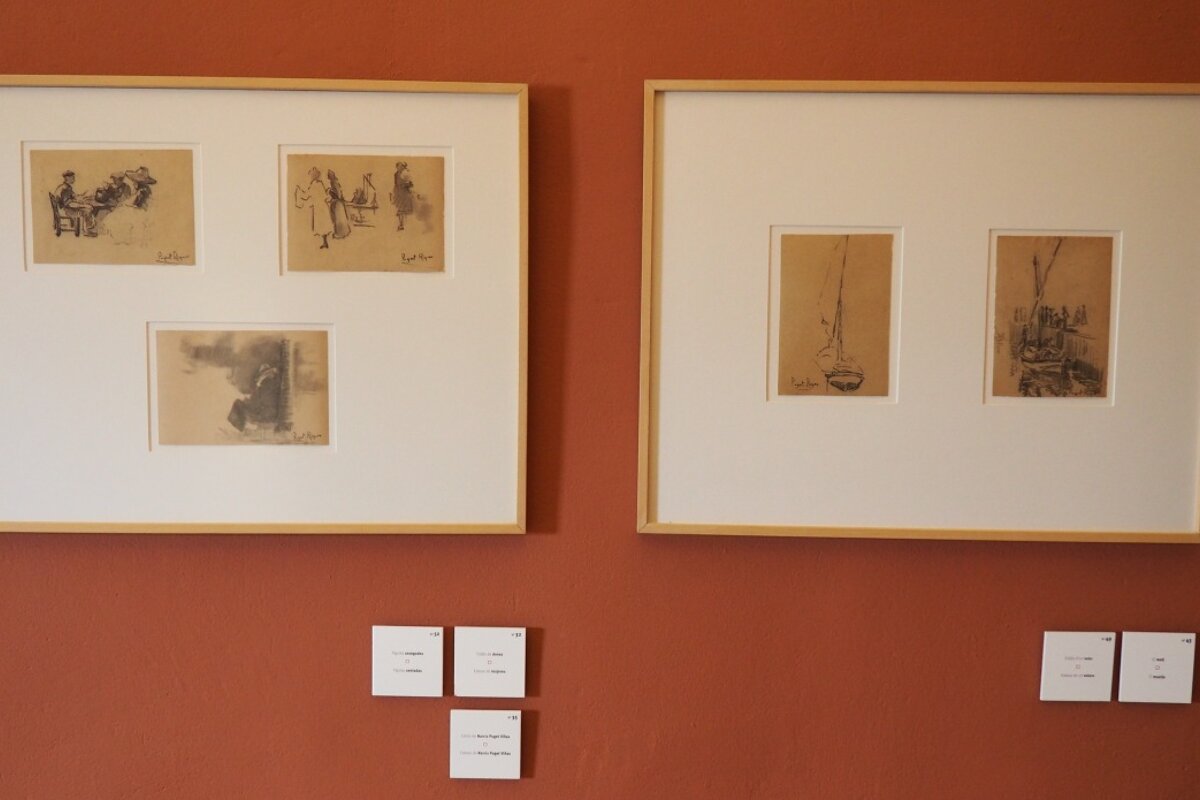 Charcoal drawings by artists in the Puget museum Ibiza Town