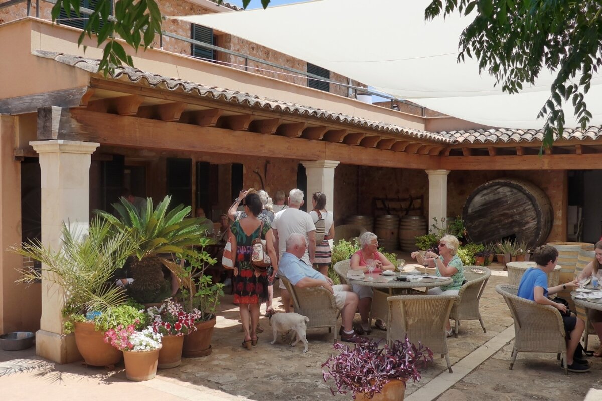 The courtyard wine tasting at bodegas angel mallorca