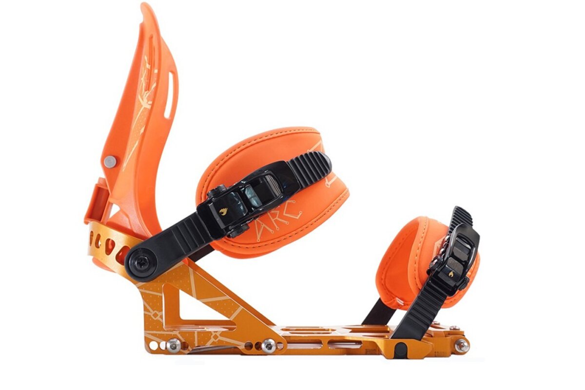 orange snowboard bindings