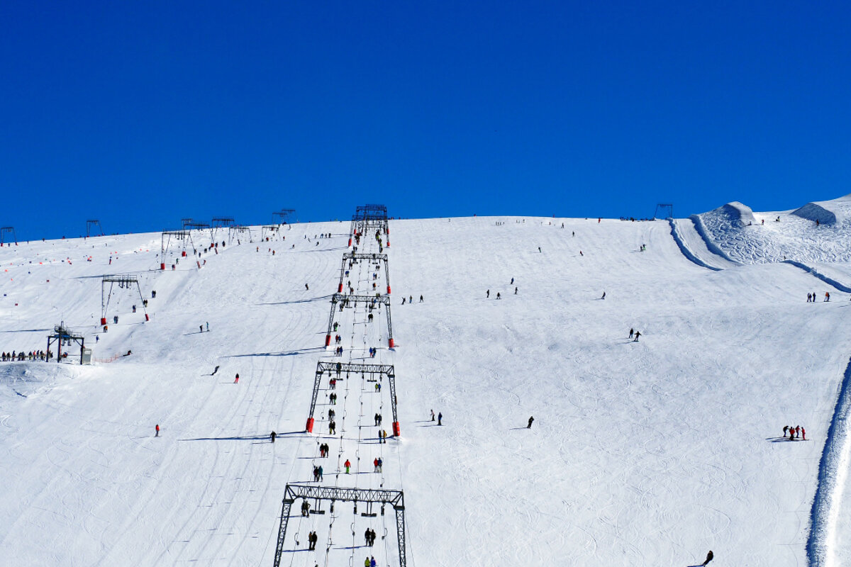 ski lifts on a glacier