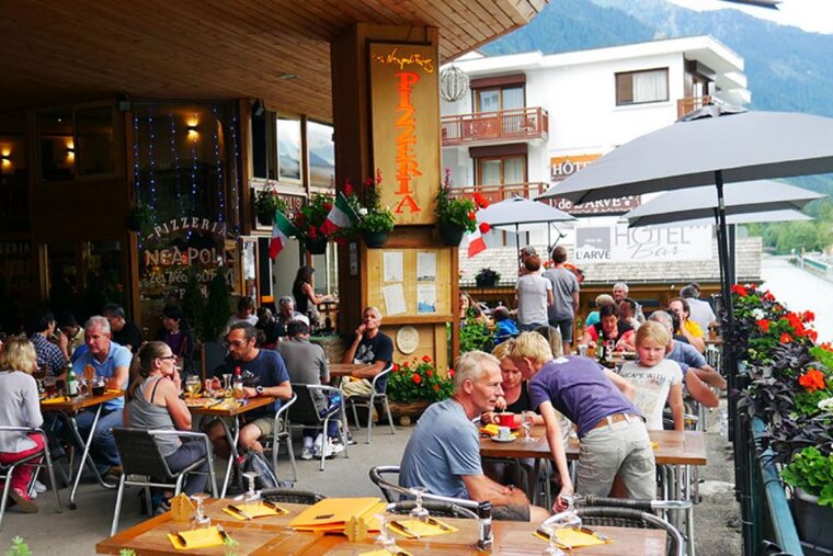 The terrace at the restaurant