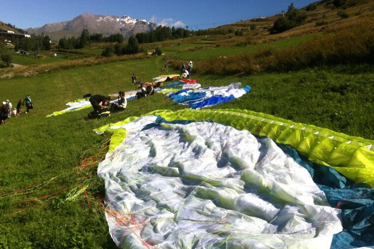 Paragliding in the summer