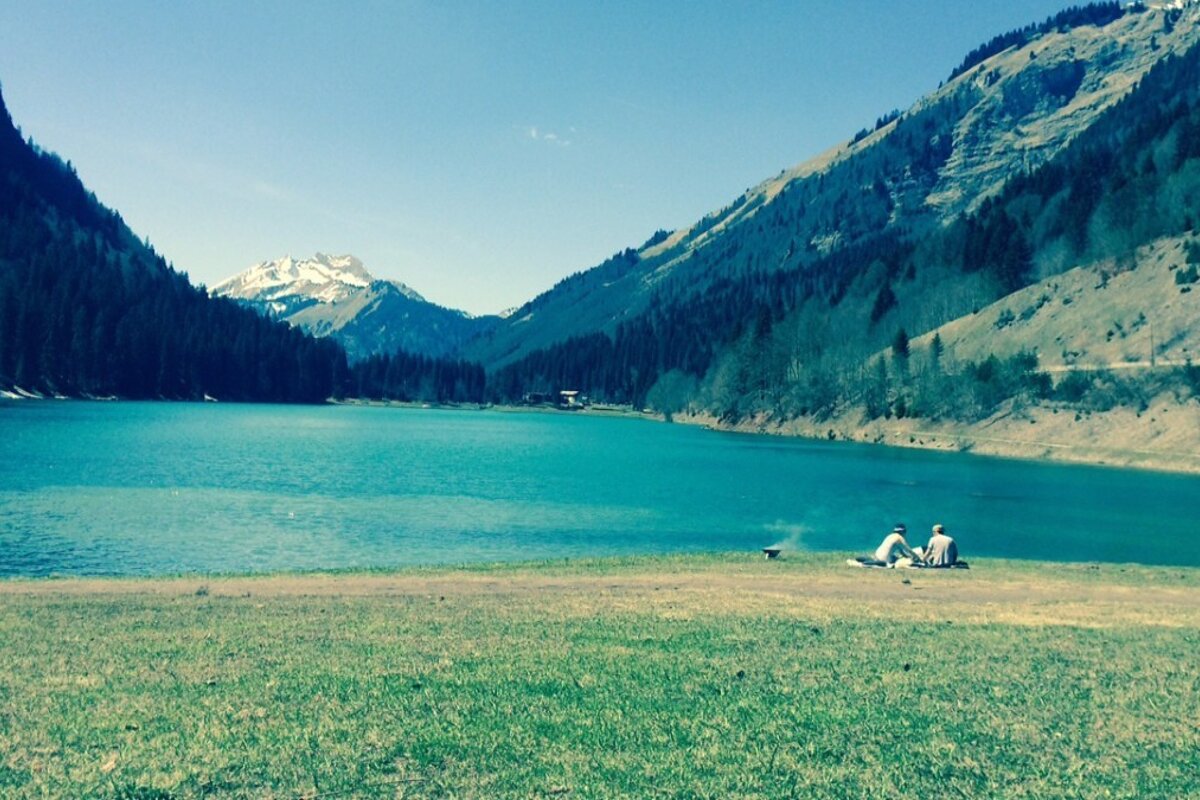 a mountain lake near avoriaz