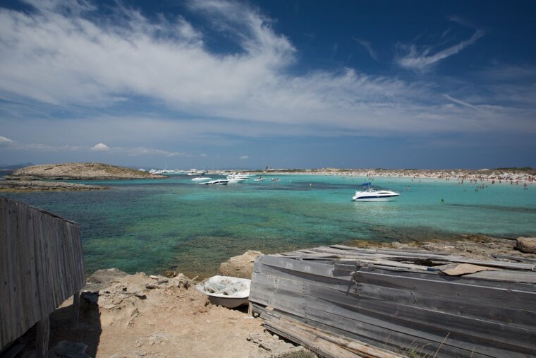 The beautiful turquoise waters of Ibiza
