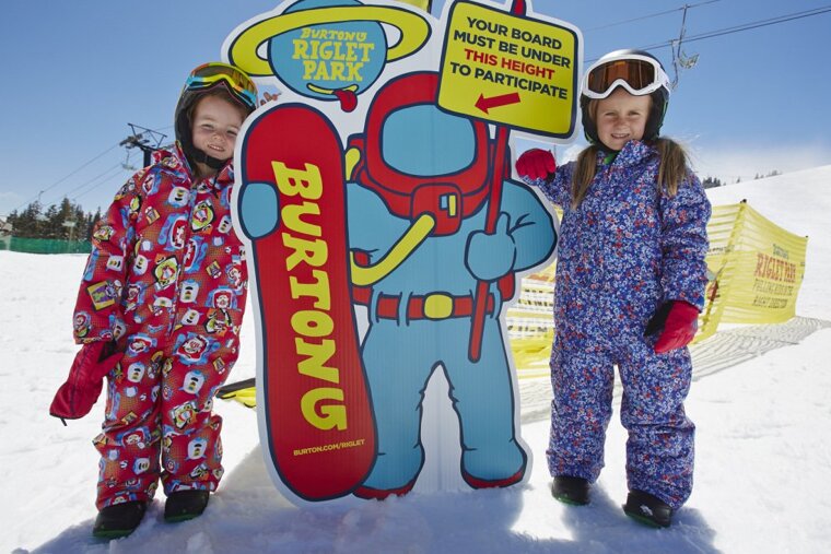 Taking a snowboard lesson