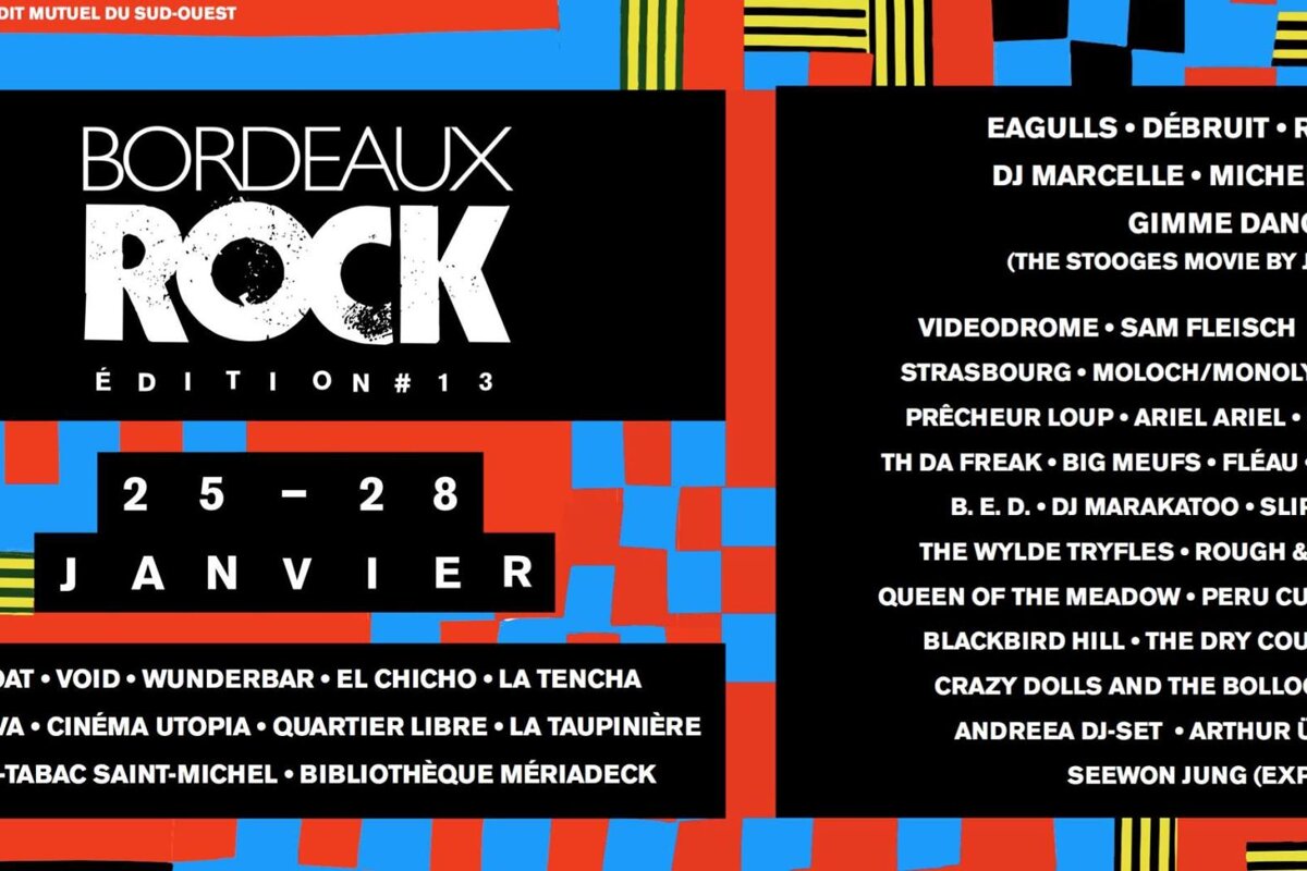 poster for the bordeaux rock festival in January