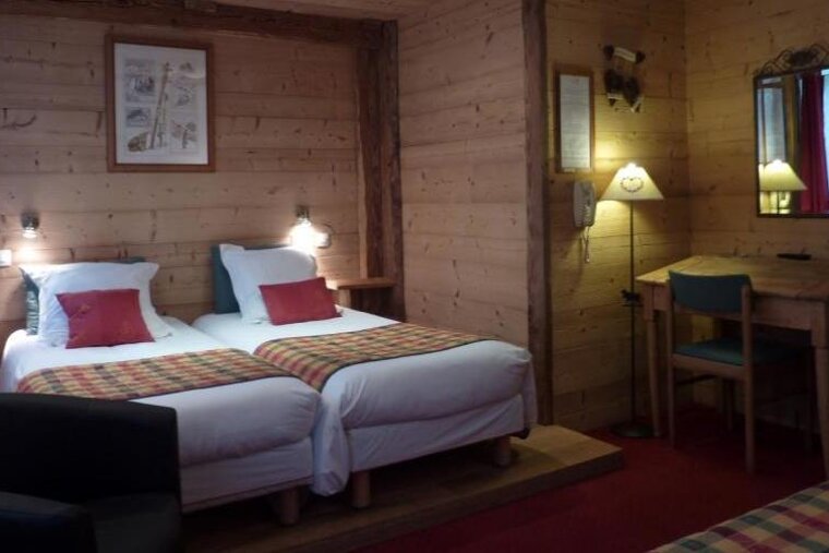 A twin bedroom in the hotel