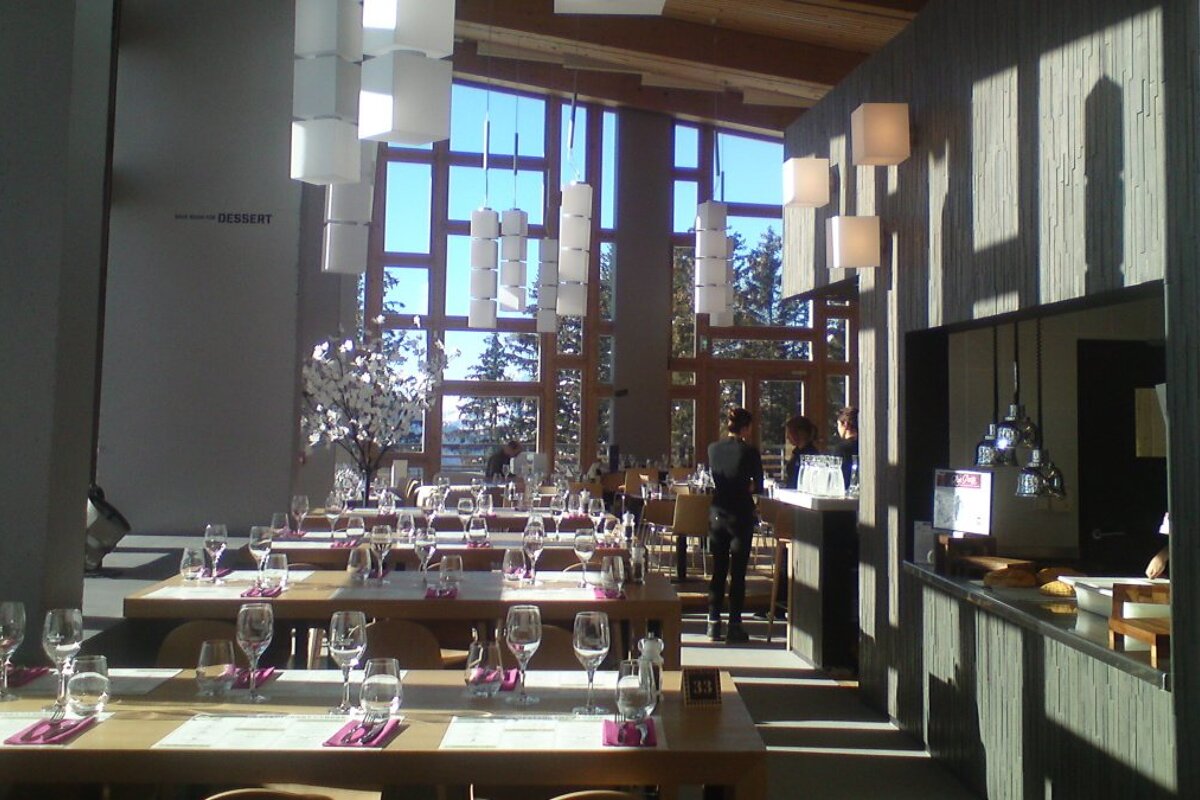 inside a restaurant in les arcs