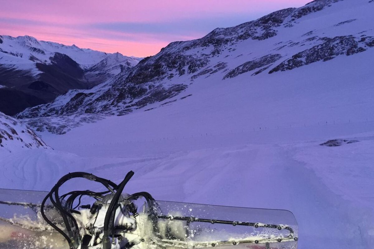 on a piste basher