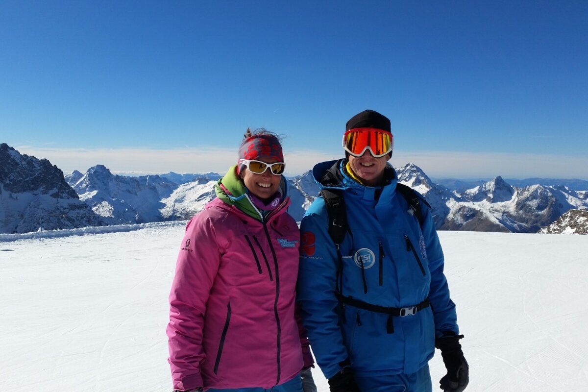 two ski instructors