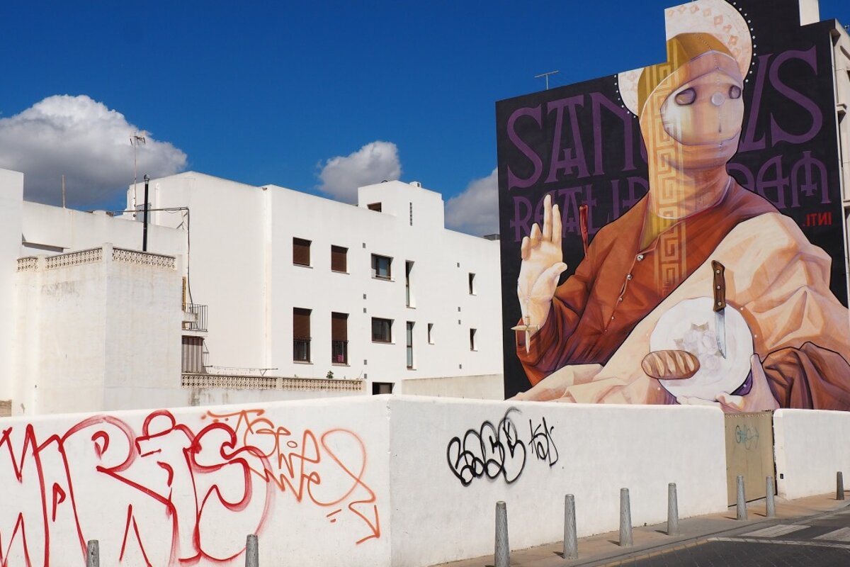 an example of a piece of wall art in the bloop festival ibiza