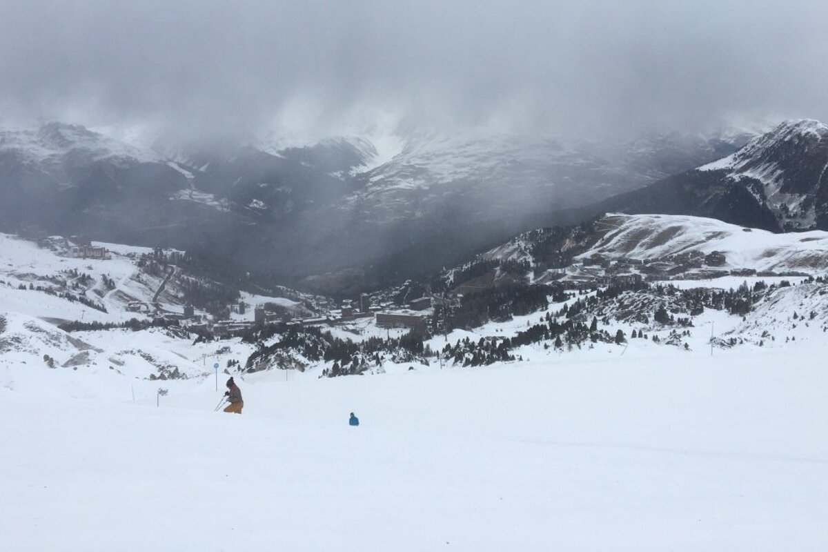 snow clouds over the pistes