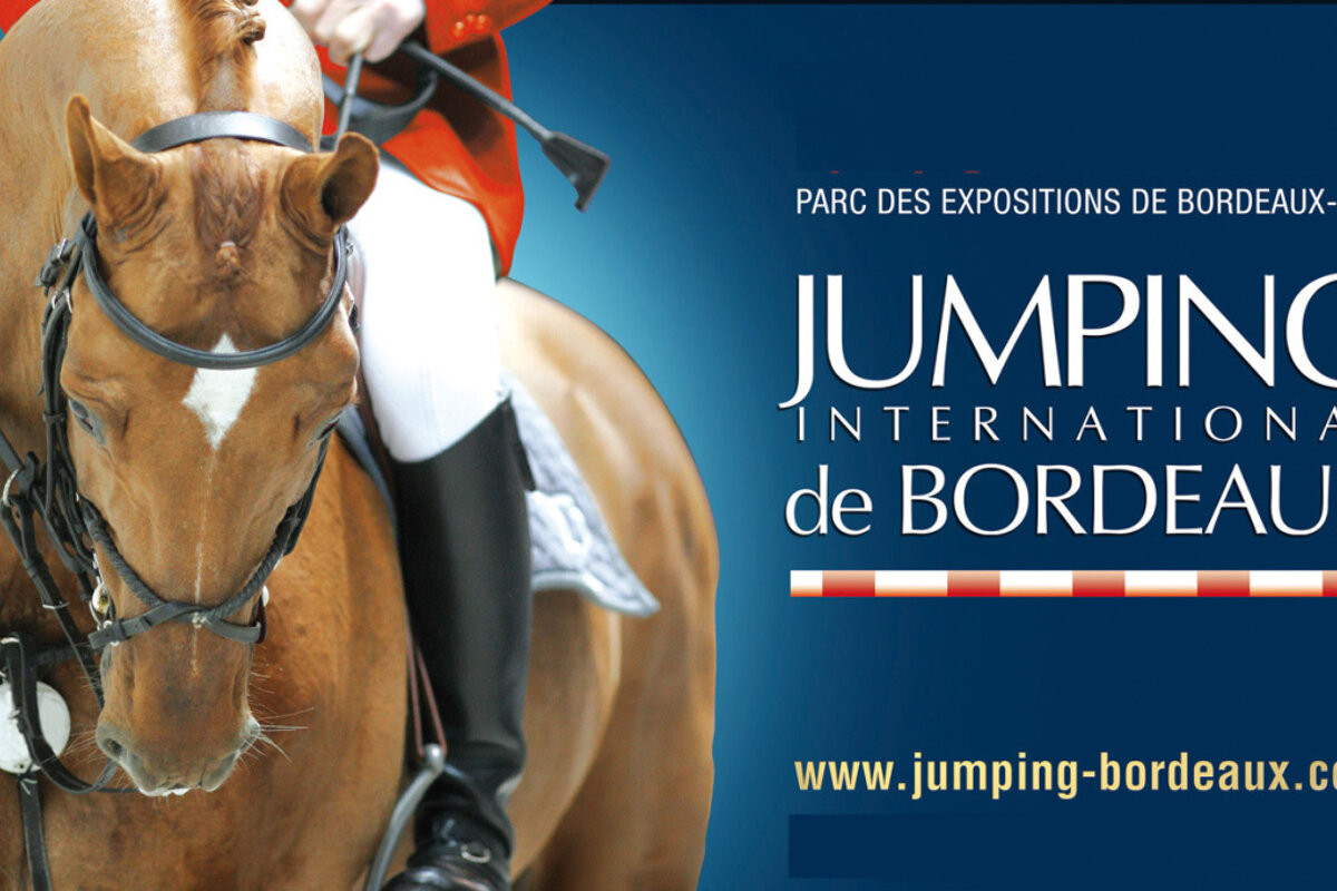 poster for jumping international de bordeaux horse jumping event
