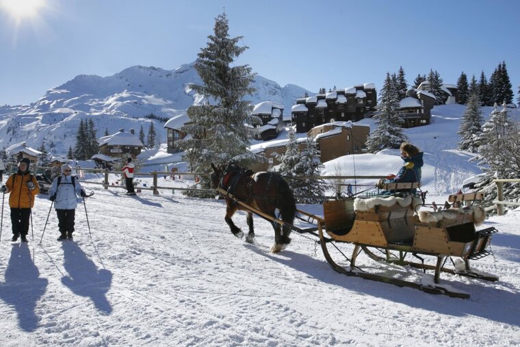 Horse drawn sleighs in Avoriaz