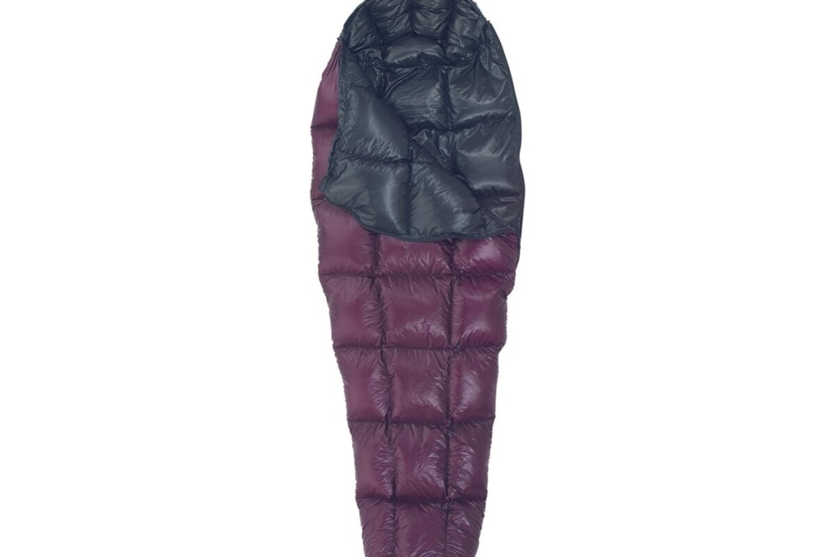 purple and black sleeping bag