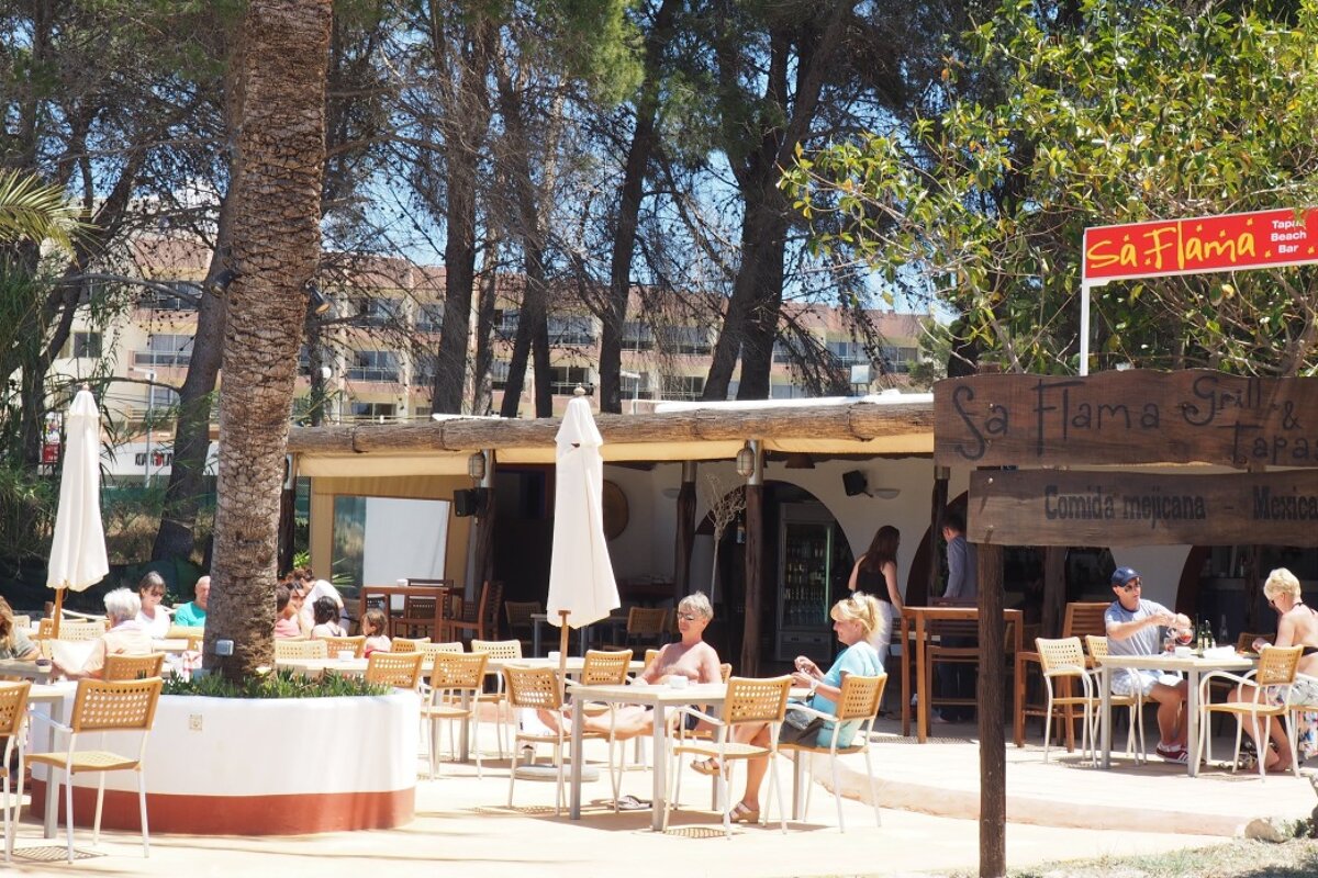 Sa Flama restaurant on S'estanyol beach near san antonio ibiza