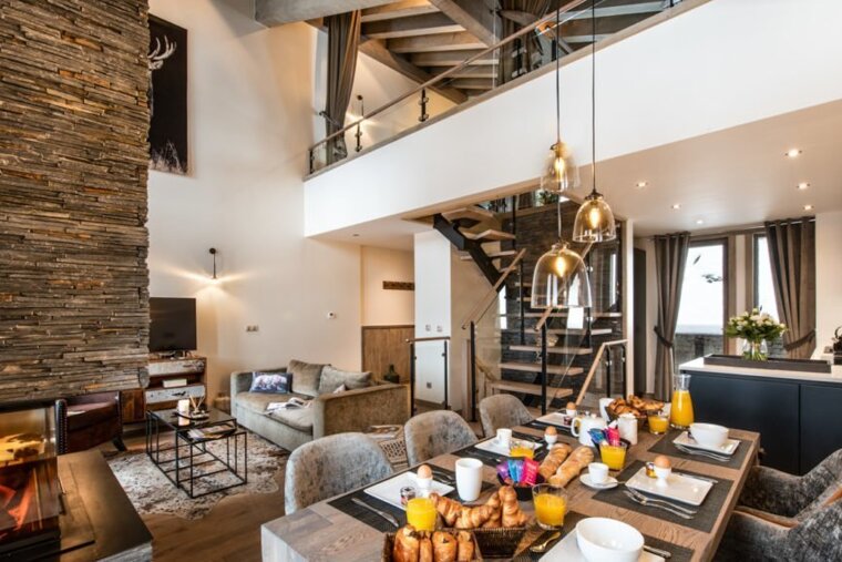 The lounge area in the chalet