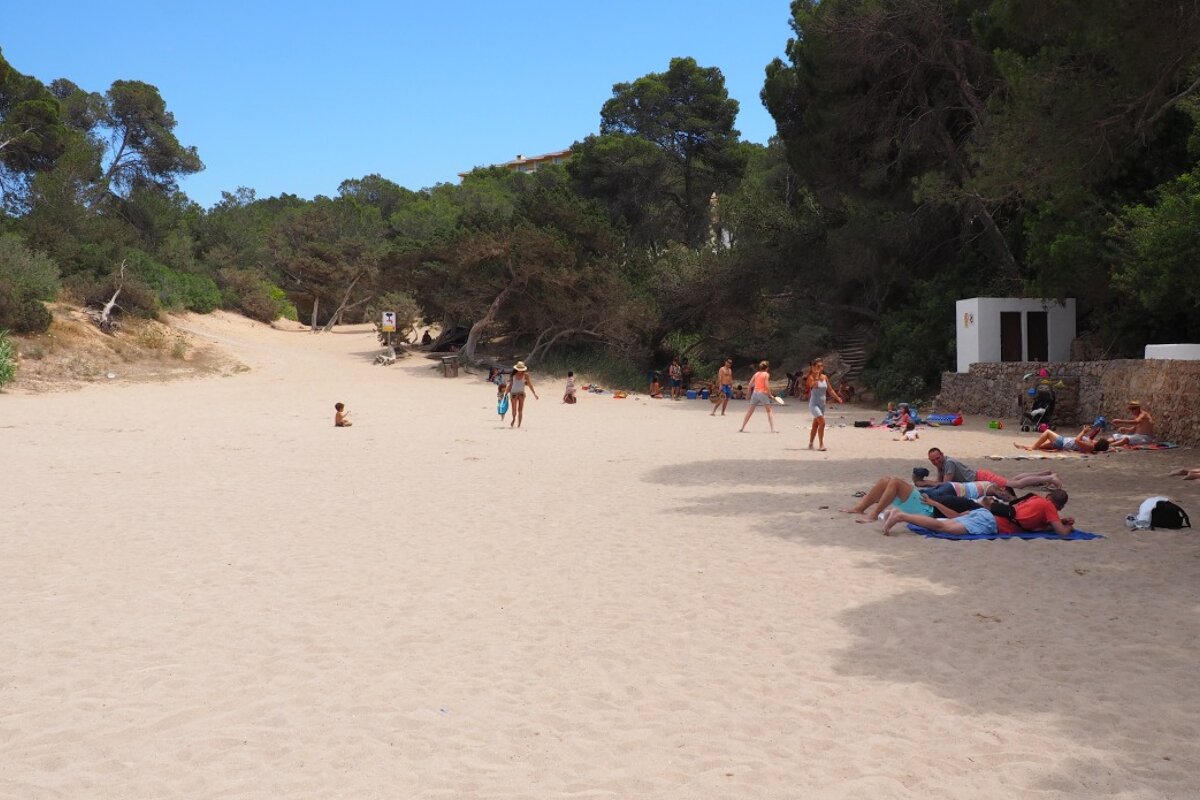 The soft sand at Cala gracio in west ibiza