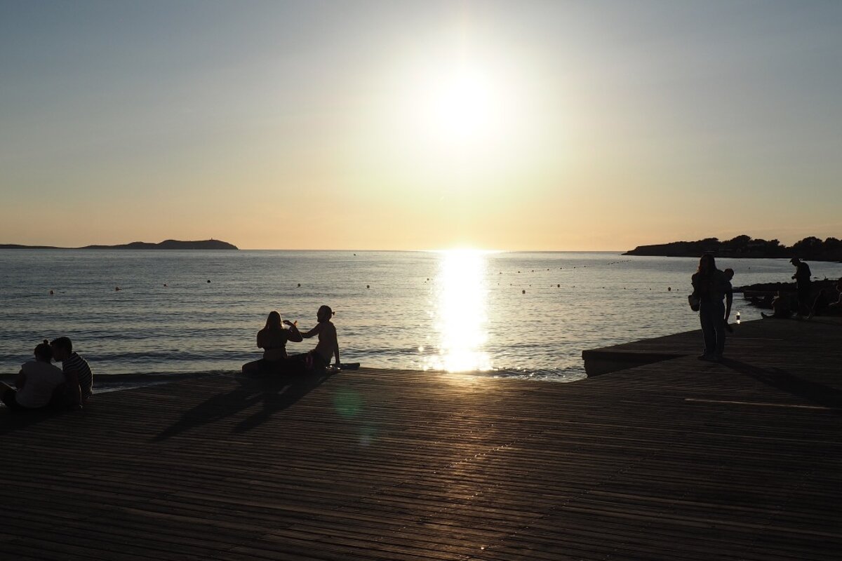 Sunset as seen from calo des moro in san antonio ibiza