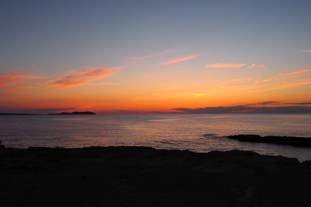 Sunset as seen from sunset strip in san antonio ibiza