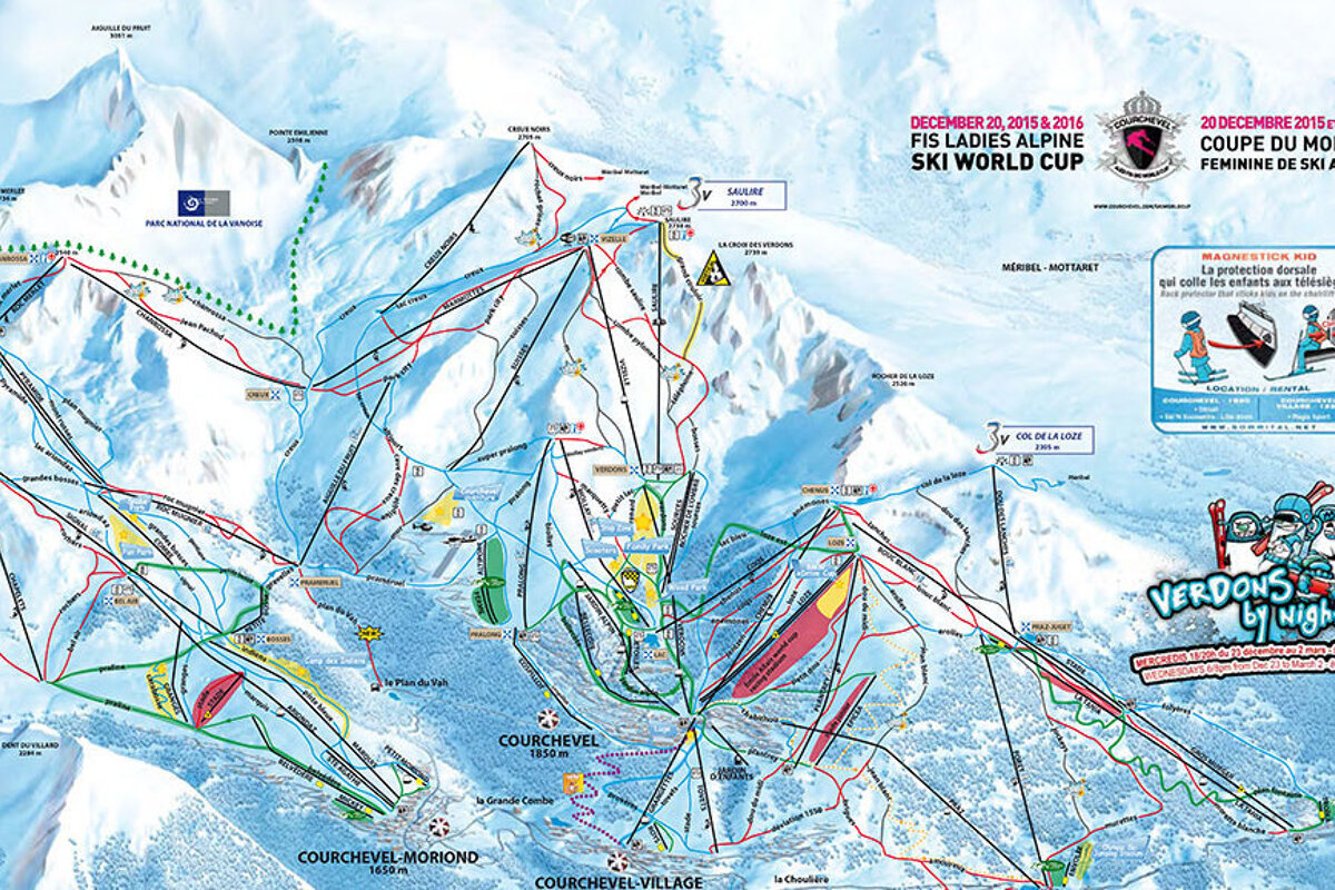 Three Valleys Piste Map Maps Of Courchevel | Seecourchevel.com