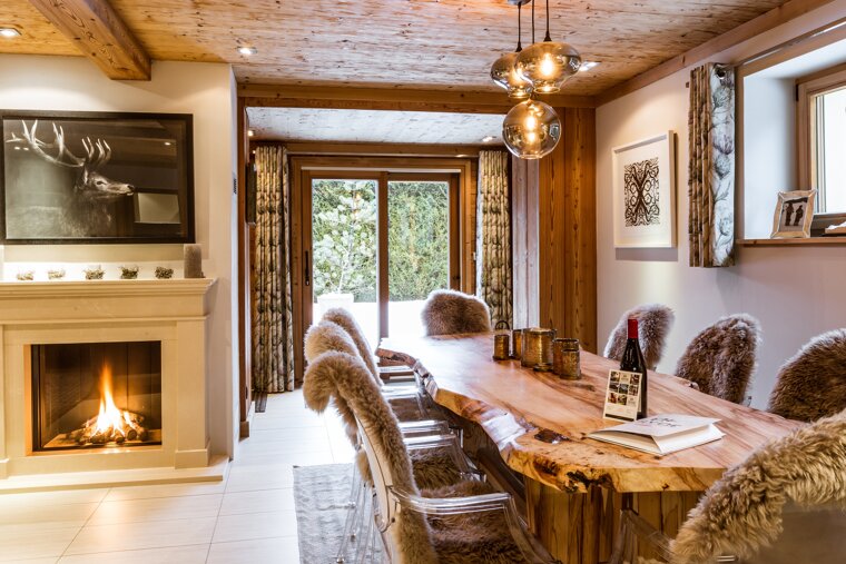 The dining area in the apartment