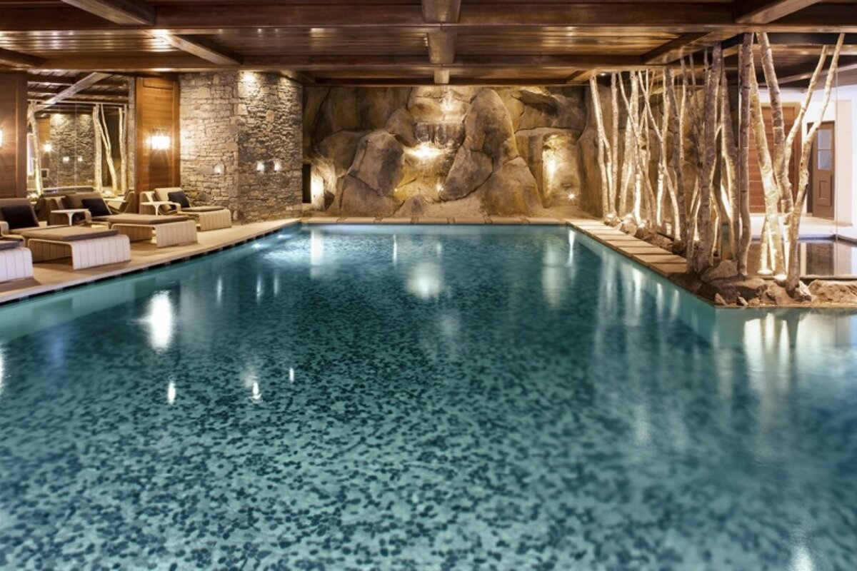 an indoor swimming pool in Courchevel 