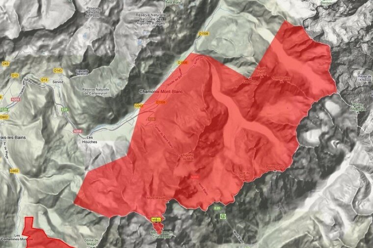 Map showing the no-fly zone from drones July 1 to August 31