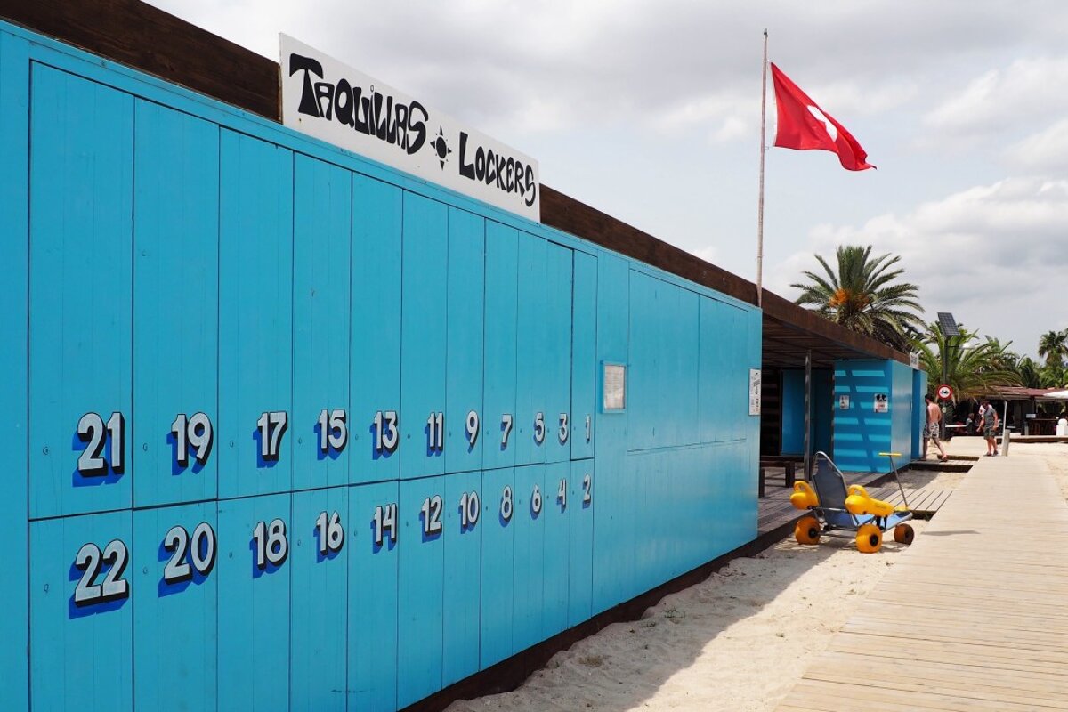 security lockers on talamanca beach near ibiza town