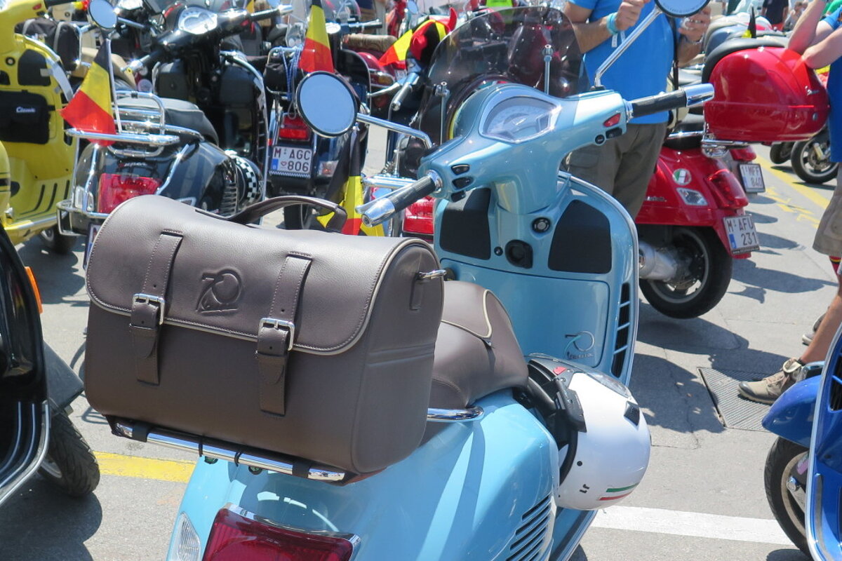 Vespa with a satchel in st tropez