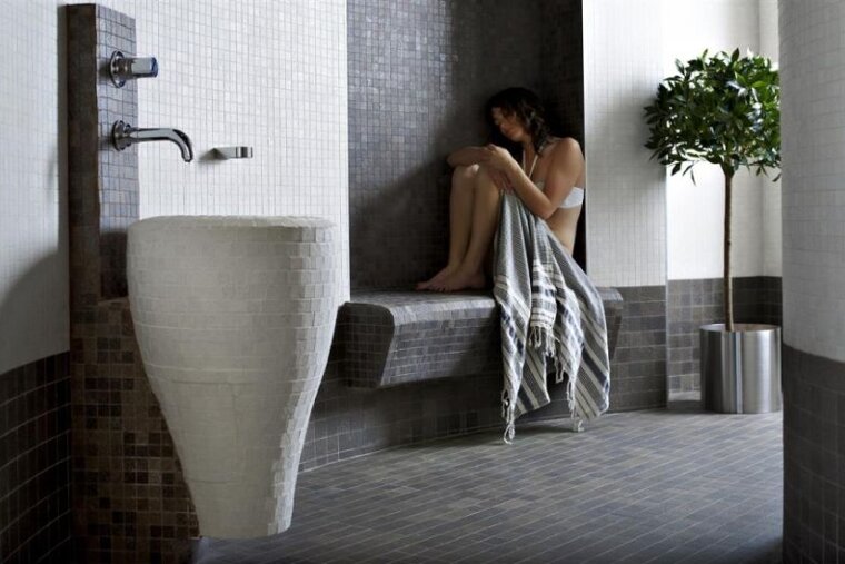 The steam room in the spa