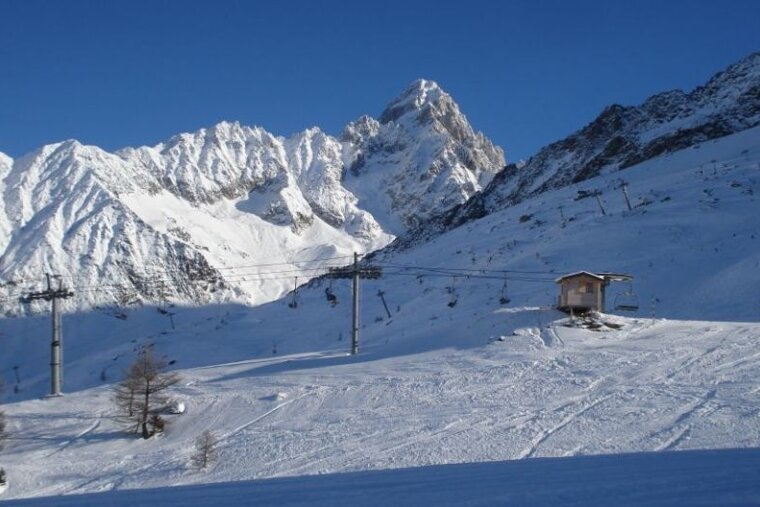Chalky pistes and another small patch of sunshine