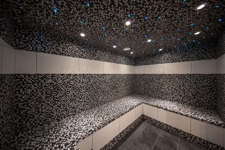 The steam room in the spa