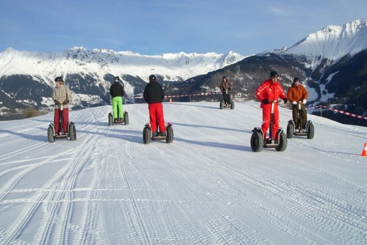 segways on the snow in courchevel