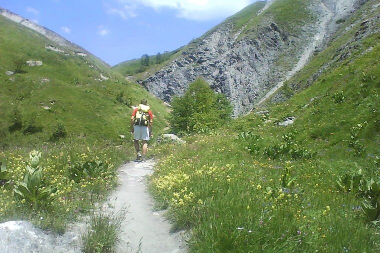 Hiking the riverside path